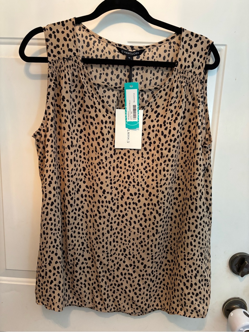 41 Hawthorn Tan and Black Sleeveless Animal Print Camisole